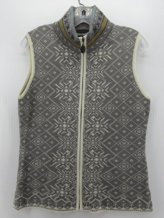 Icelandic Design Sweaters - Icelandic Design Sweater Medium Wool Vest Cardigan Nordic Snowflake